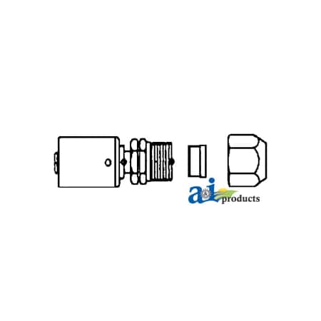 A & I Products Fitting, Straight Compression (Repairs English Tubing) Steel Beadlock 4" x5" x2" A-461-3287